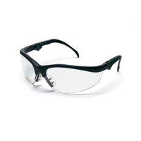 Crews Safety Products KD310 Crews Klondike Plus Safety Glasses With Black Frame And Clear Polycarbonate Duramass Anti-Scratch Le